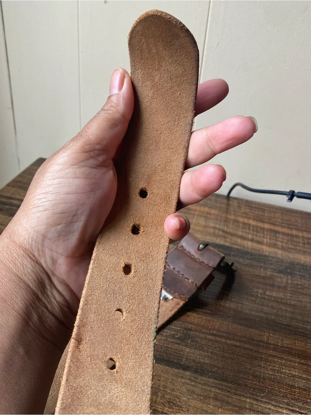 American Eagle Distressed Leather Belt, 26”